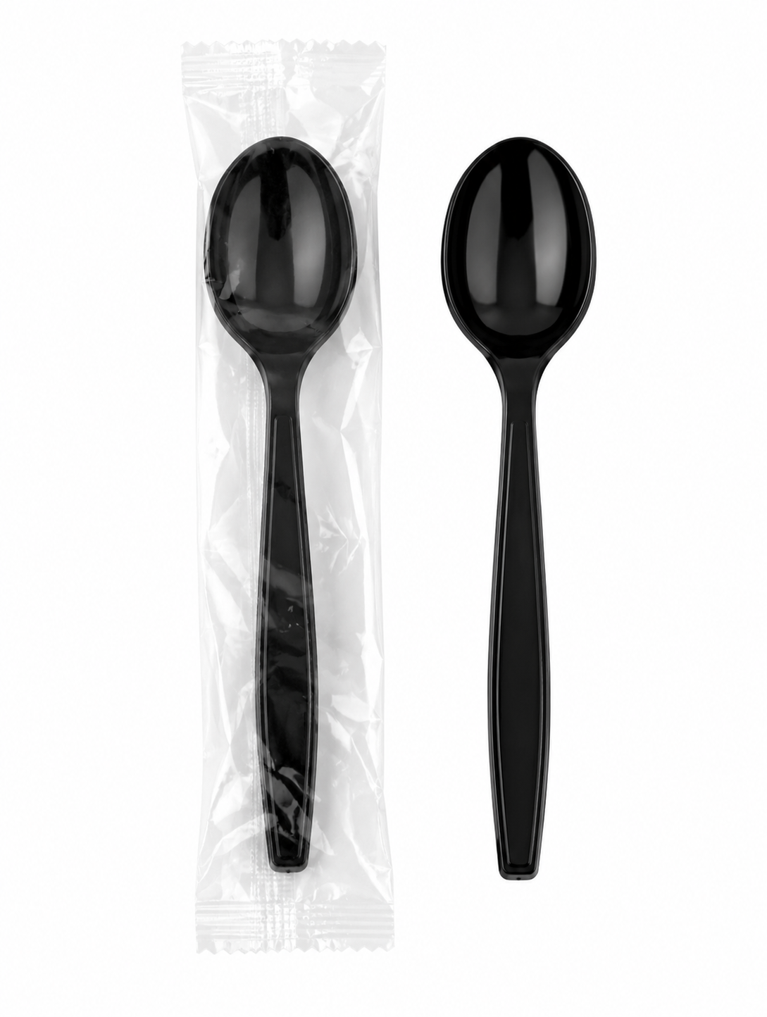 INDIVIDUALLY WRAPPED HEAVY DUTY SPOON BLACK - 1000CT