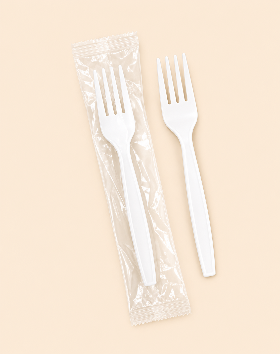 WHITE INDV. WRAPPED FORK-HD 1000CT