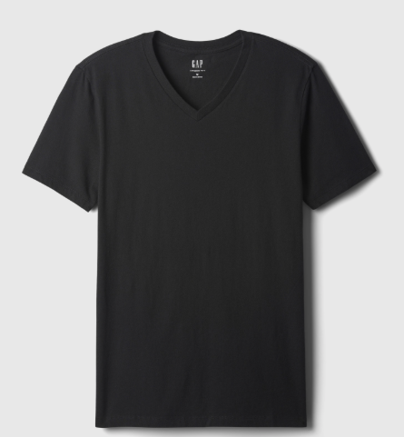 BLACK T-SHIRT V-NECK - NO XCHANGE / NO RETURN