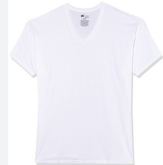 WHITE T-SHIRT - V NECK - NO XCHANGE / NO RETURN
