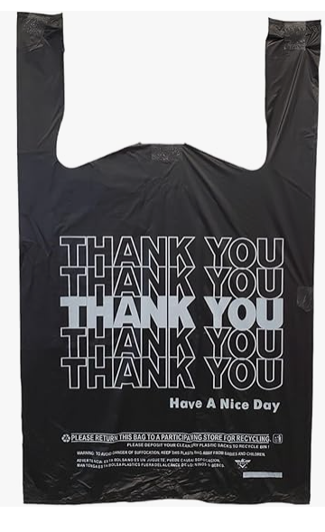 BLACK THANK YOU SMALL BAGS - 2000CT