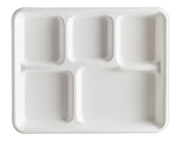 5 COMP MEAL TRAY BIO DEGRADABLE  - 250CT