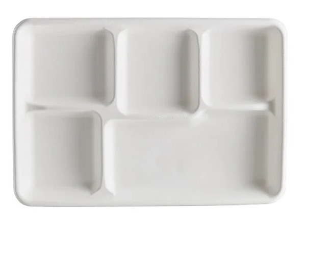 5 COMPT. SCHOOL TRAY  BIO DEGRADABLE - 500CT