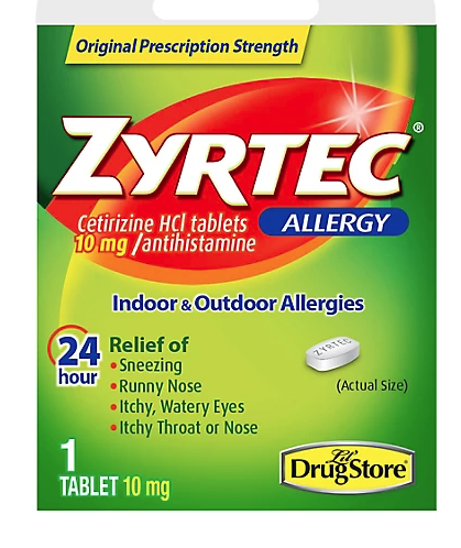 ZYRTEC ALLERGY - 1 TABLET, 6 PACK - NO RETURN / NO EXCHANGE