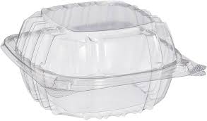 6 X 53/4 X 3 ( 1 CMPT ) C57PST1 CLEAR HINGED LID CONT. - 500CT