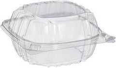 6 X 53/4 X 3 ( 1 CMPT ) C57PST1 CLEAR HINGED LID CONT. - 500CT