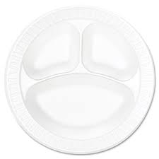 10'  3 COMP.   WHITE FOAM PLATE   500ct