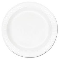 9' LAM FOAM DINNERWARE WHITE PLATE - 500CT - 9PWQR