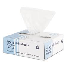 DELI PLASTIC GREASEPROOF - WATERPROOF SHEETS -  6 X 10 X 3/4 - 1000CT