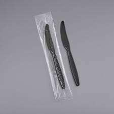 INDIVIDUALLY WRAPPED HEAVY DUTY KNIFE  BLACK - 1000CT