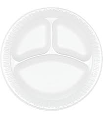 9CPWCR   3 COMP.  WHITE FOAM PLATE  500CT