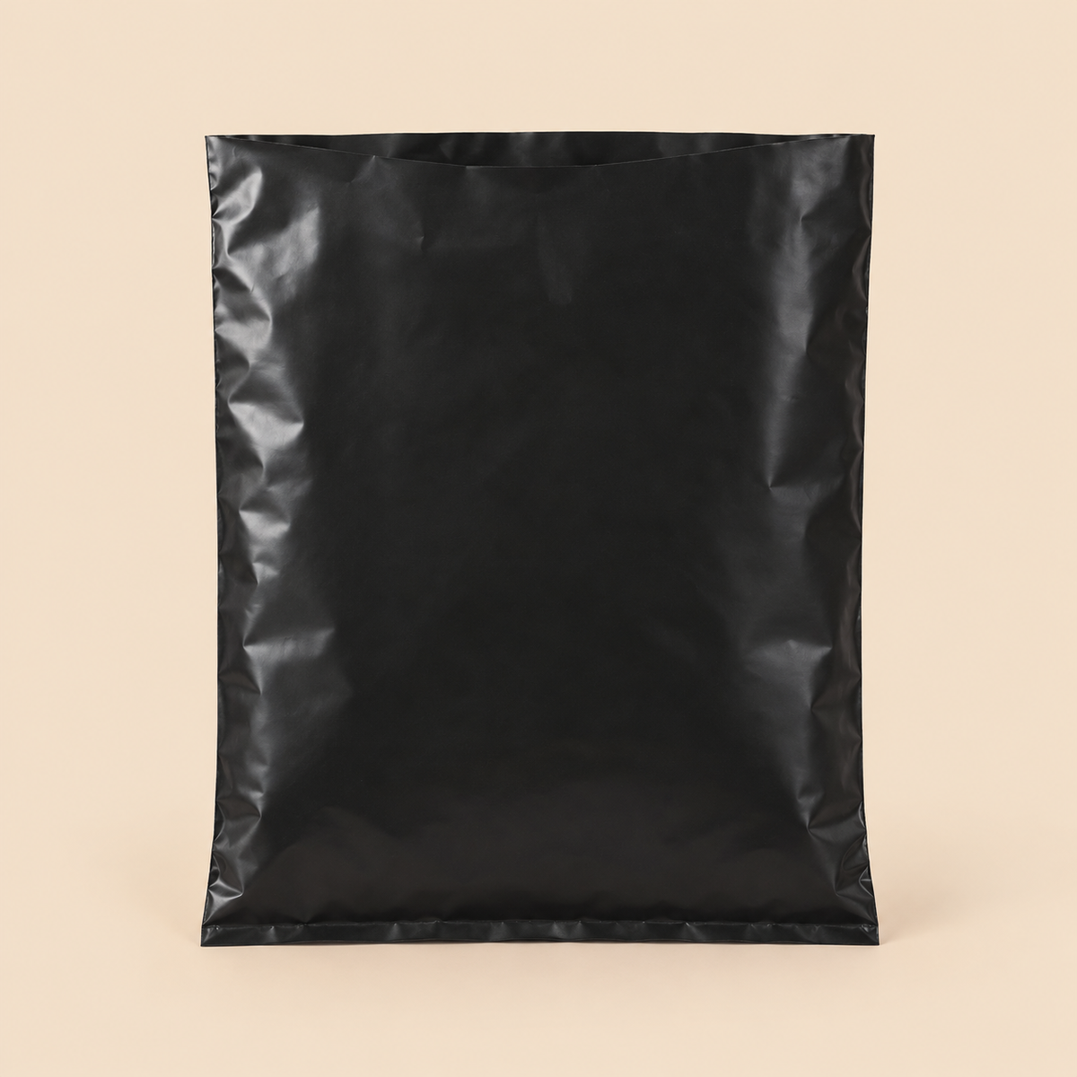 BOTTOM SEALED PE RETURN BAGS  18 X 24  1.7 MIL  200CT — illustrative mockup on beige background