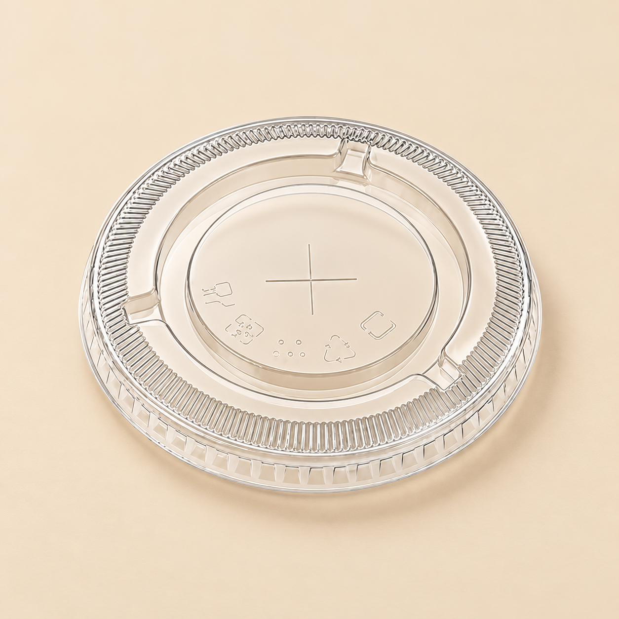 44oz FLAT STRAW SLOT LID 1000CT — beige studio product photo
