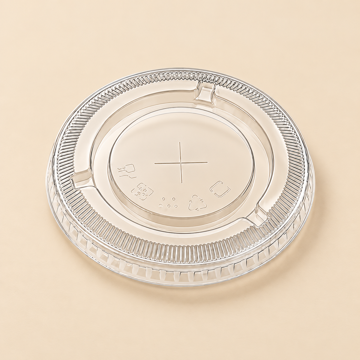 44oz FLAT STRAW SLOT LID 1000CT — beige studio product photo