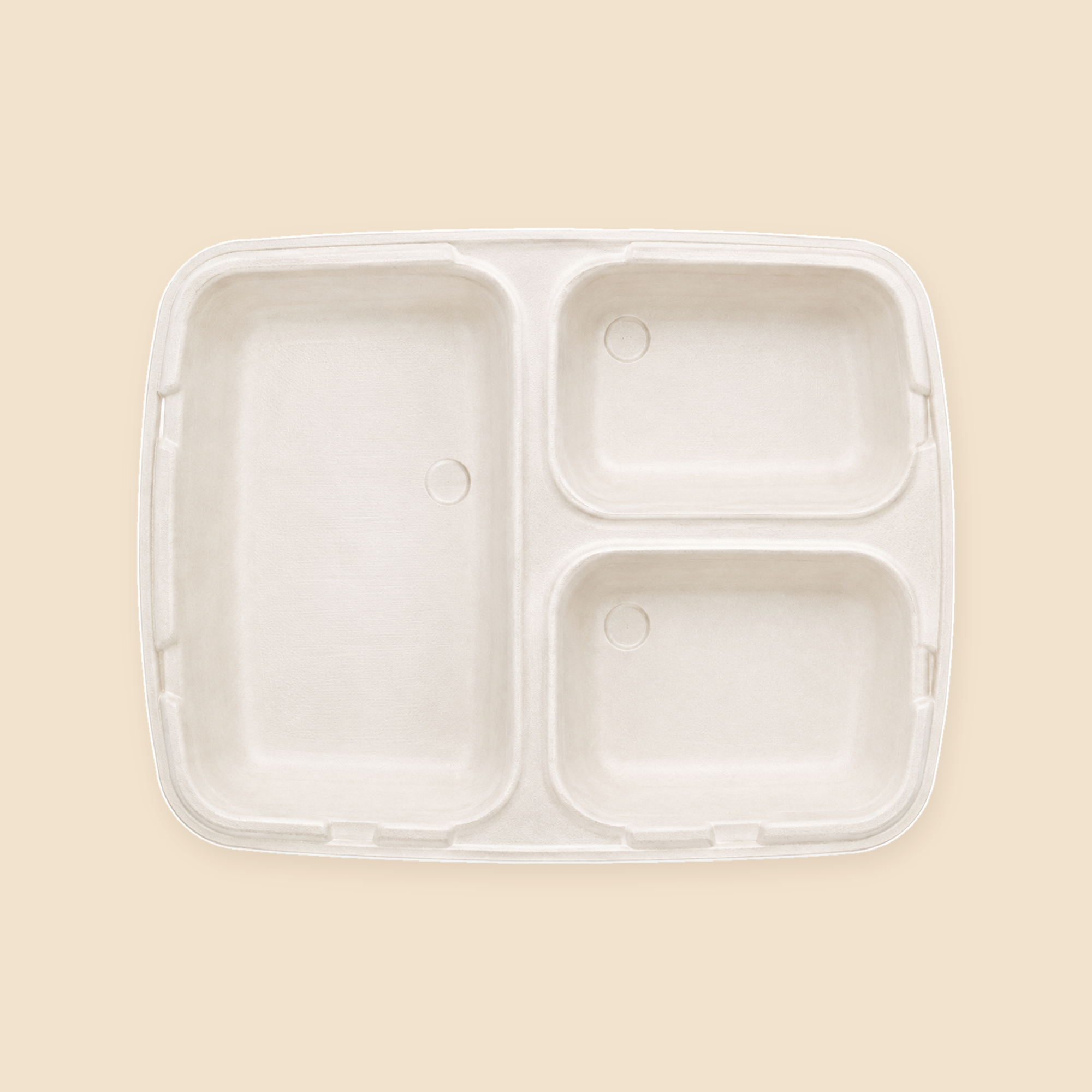 3 COMPT MEAL TRAY LID BIO DEGRADABLE - 250CT — full product view on beige background