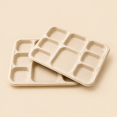 8 COMPT MEAL TRAY BIO DEGRADABLE - 250CT — beige studio product photo