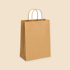 BROWN / WHITE PAPER BAGS:439 — full product view on beige background