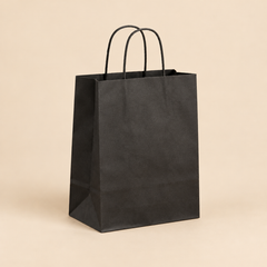 Illustrative mockup: BROWN BAGS 12 X 7 X 17 HANDLE TWISTED 110 GSM BLACK
