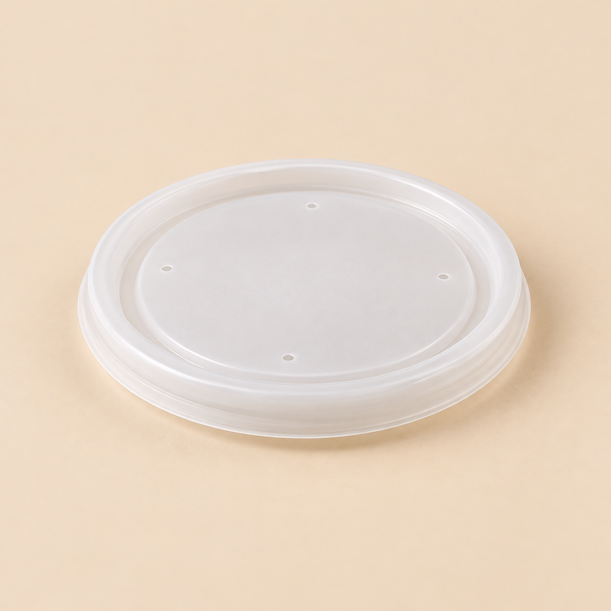 FL6V 6oz FOAM CONTAINER. LIDS - 1000CT — illustrative mockup on beige background