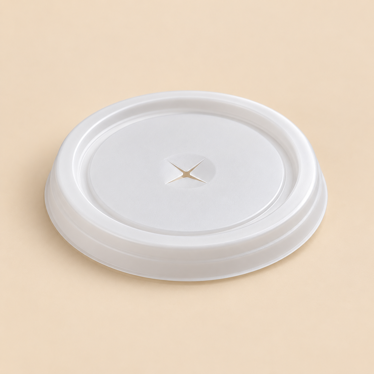 16 - 24ozoz FOAM CUPS LIDS - 1000CT. — illustrative mockup on beige background