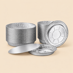 8 INCH ROUND ALUM CONT 500CT — beige studio product photo