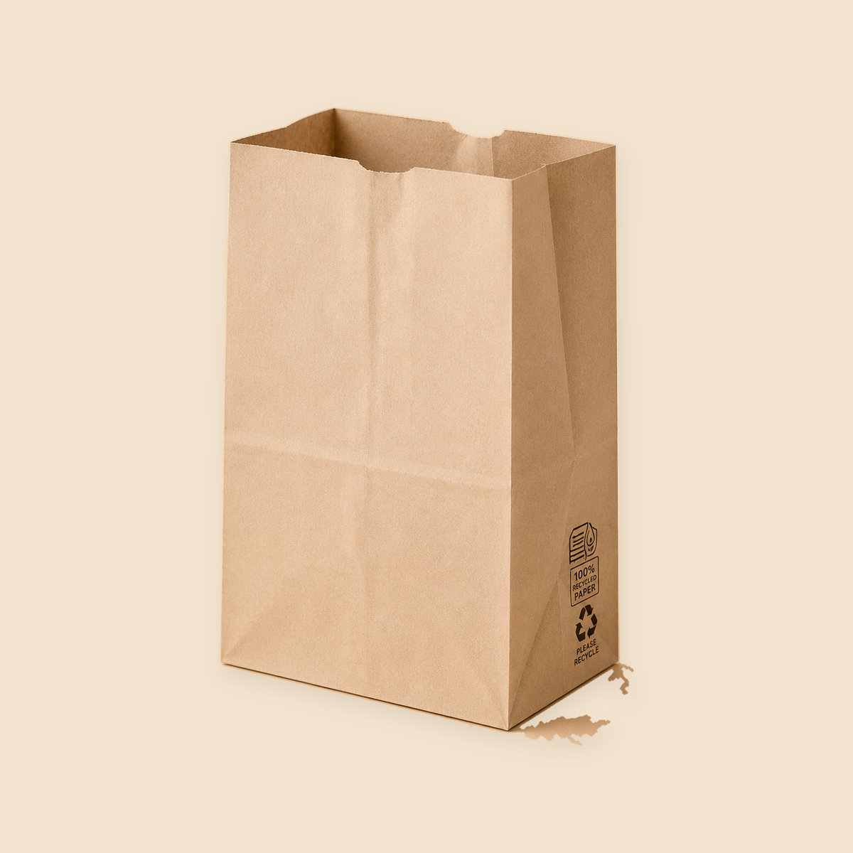 # 20 LB BROWN PAPER BAGS 500 CT — full product view on beige background