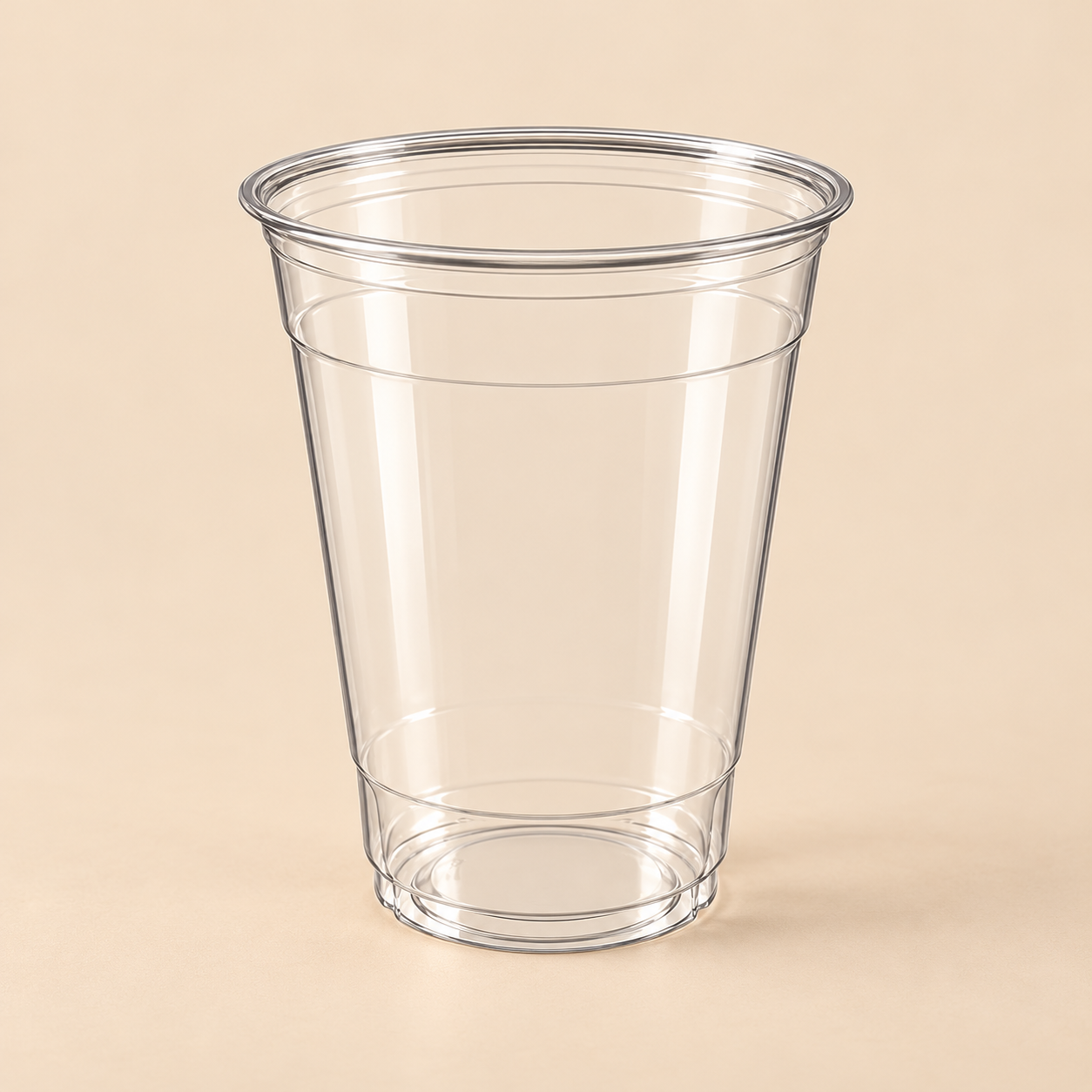 12oz CLEAR PET CUPS - 1000CT — beige studio product photo