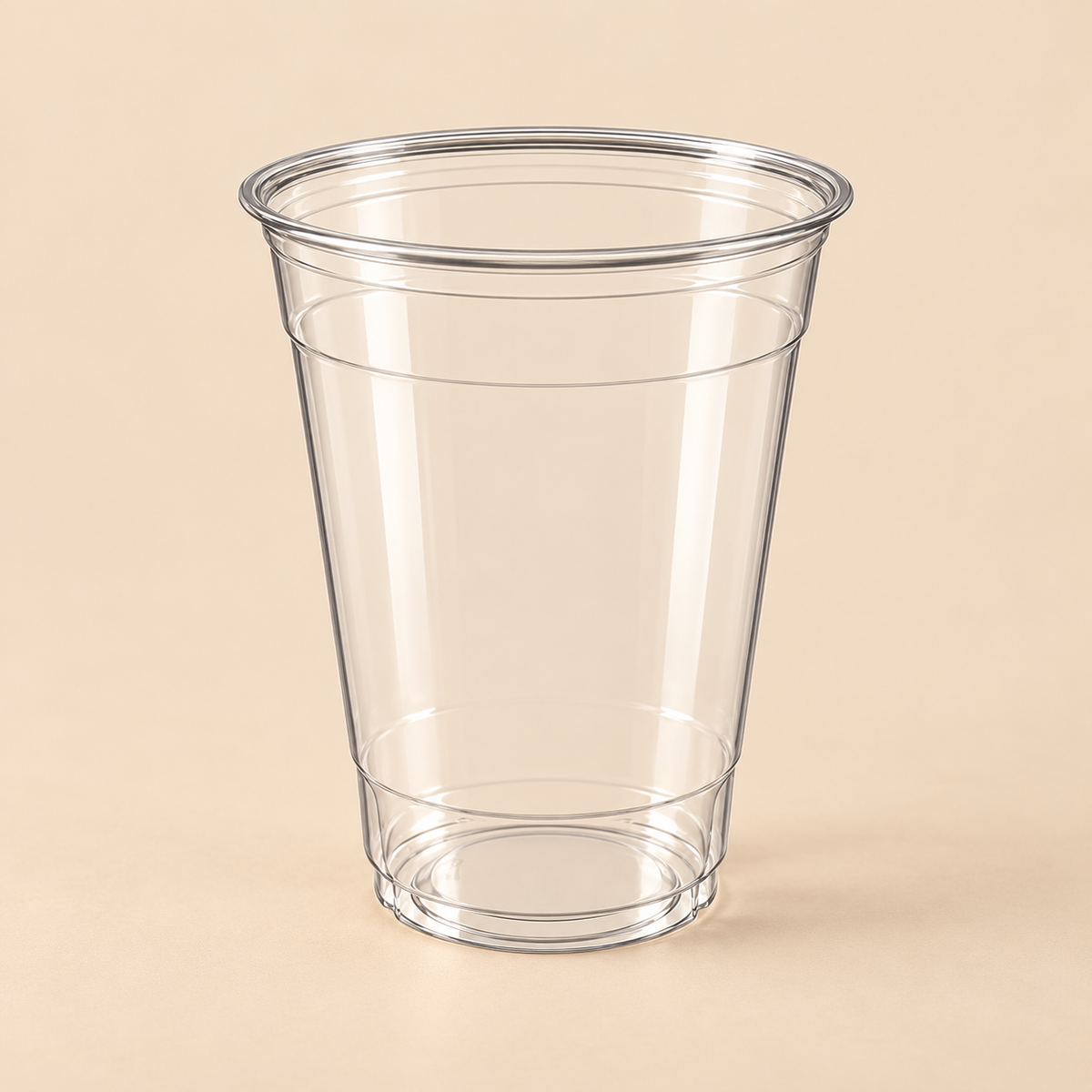 12oz CLEAR PET CUPS - 1000CT — beige studio product photo