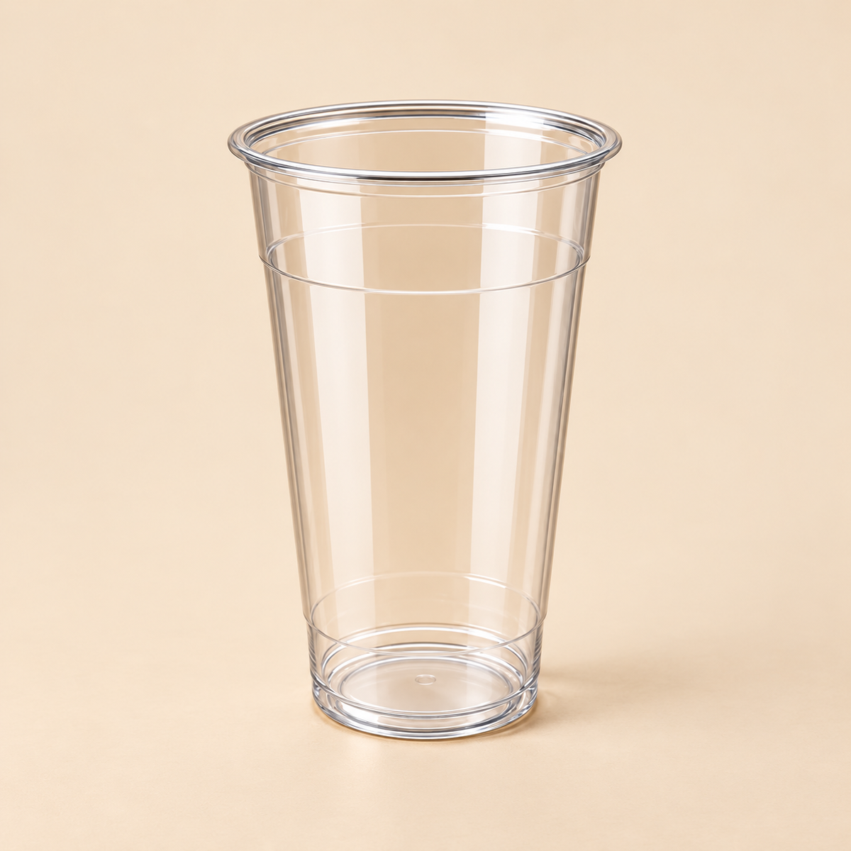 20 OZ CLEAR PET CUPS -1000 CT. — beige studio product photo