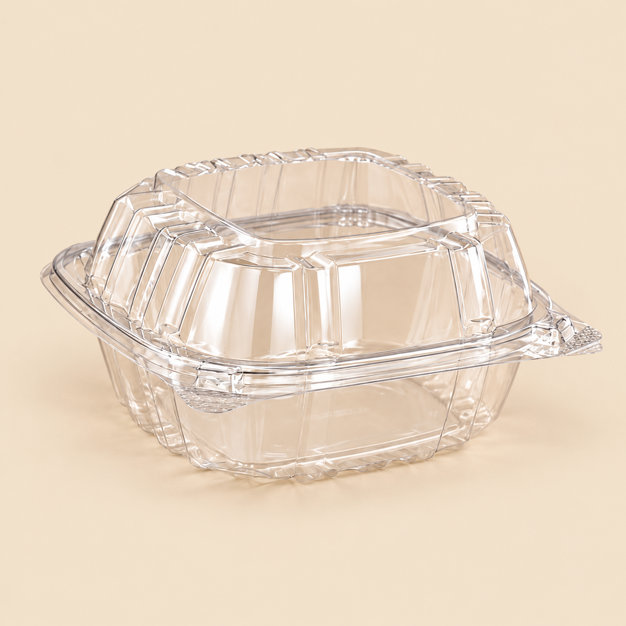 6 X 53/4 X 3 ( 1 CMPT ) C57PST1 CLEAR HINGED LID CONT. - 500CT — beige studio product photo