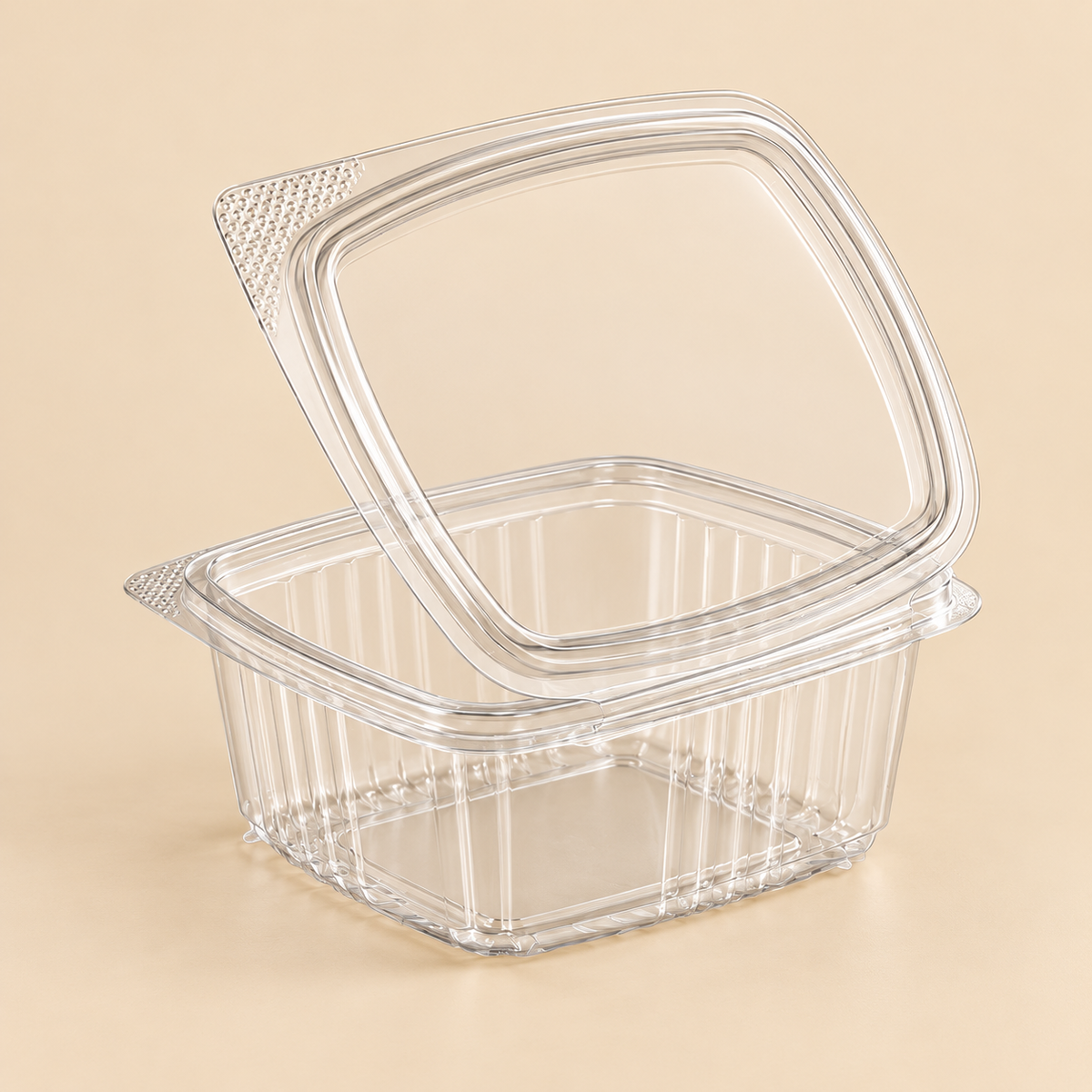 12 oz R PET CLEAR HINGED  DELI  CONT.  200CT — beige studio product photo