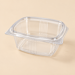 16 oz R PET CLEAR HINGED LID DELI CONT. RPTHLD16 - 200CT — beige studio product photo