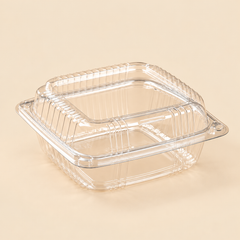 8.25 X 8.25 X 3 1 - CMPT   C90PST1  HINGED LID CONT. - 250 CT — beige studio product photo