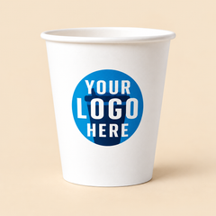 8 oz COFFEE CUPS PRINTED -1000CT — beige studio product photo