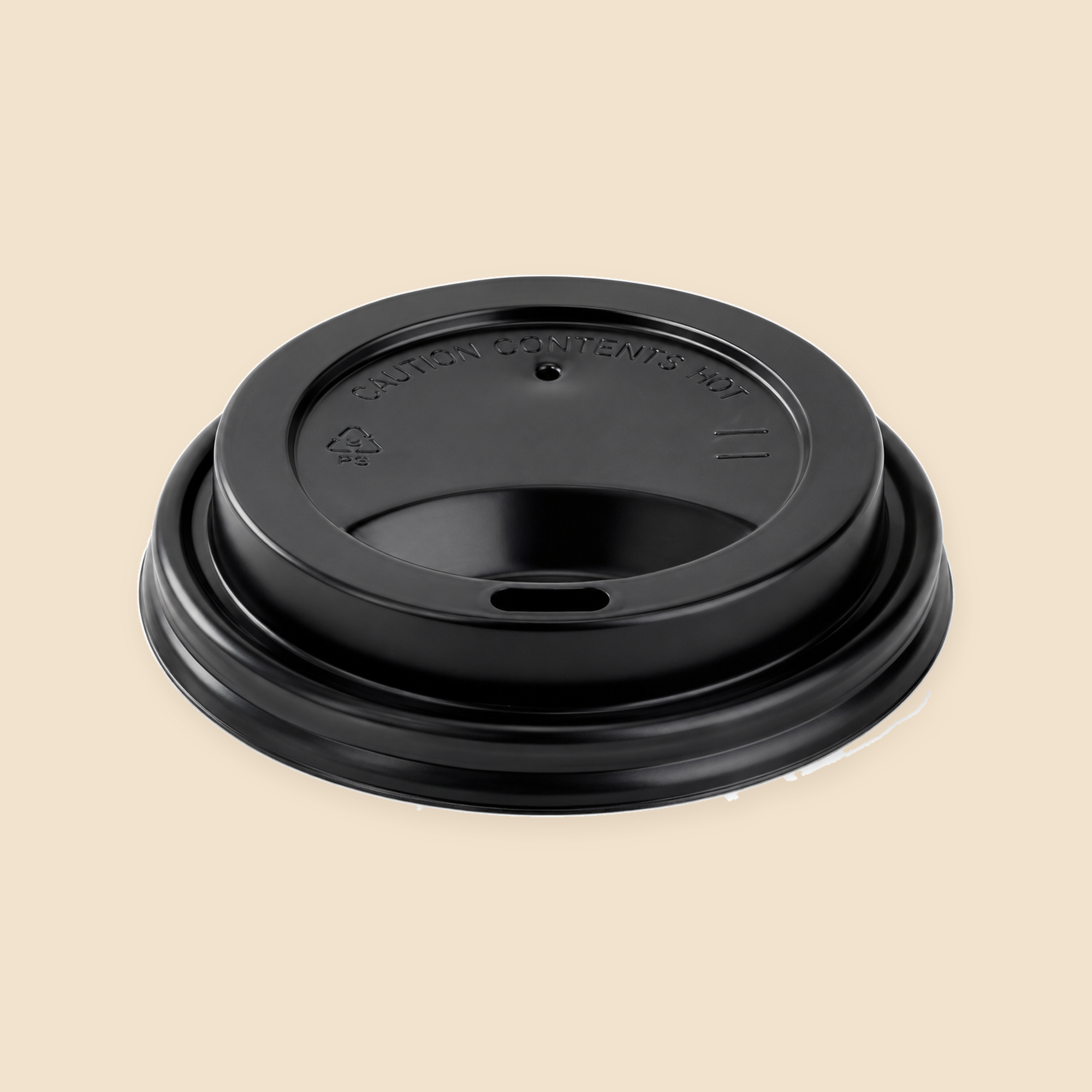 8oz BLK 80 MM  DOME SIPPER COFFEE CUP LIDS - 1000 CT — full product view on beige background