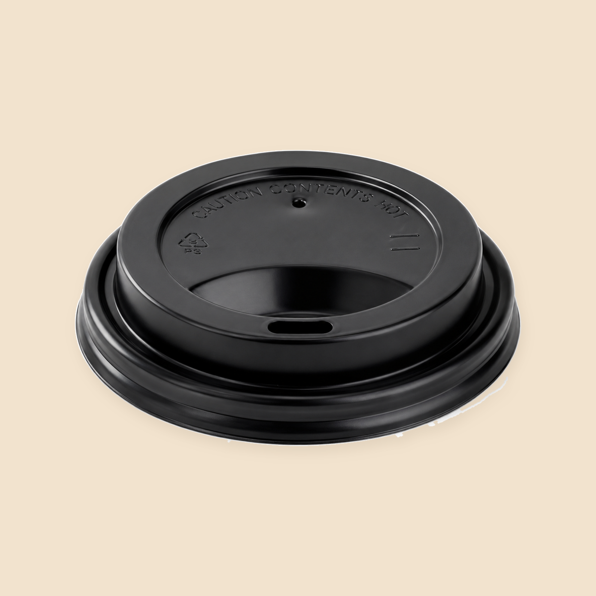 8oz BLK 80 MM  DOME SIPPER COFFEE CUP LIDS - 1000 CT — full product view on beige background