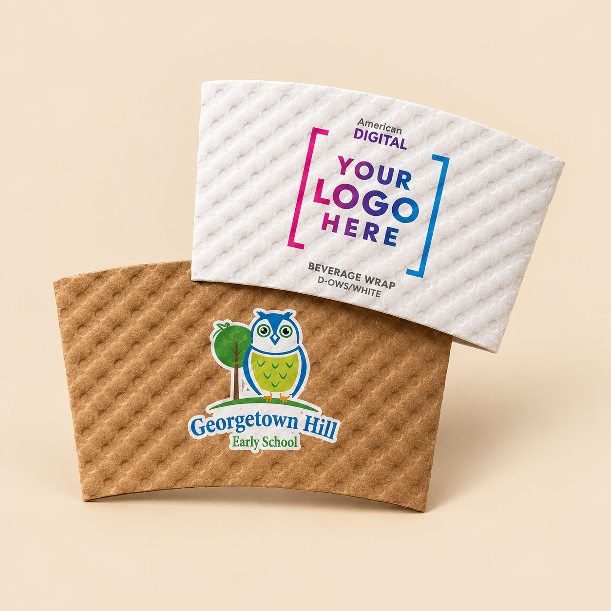 JAVA JACKETS PRINTED -COFFEE SLEEVES - 1000ct — beige studio product photo