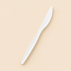 KNIFE MEDIUM 1000CT(WHITE) — beige studio product photo
