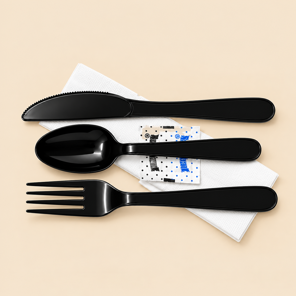 PICNIC PACK HEAVY 250 CT. - 6PC BLACK — beige studio product photo