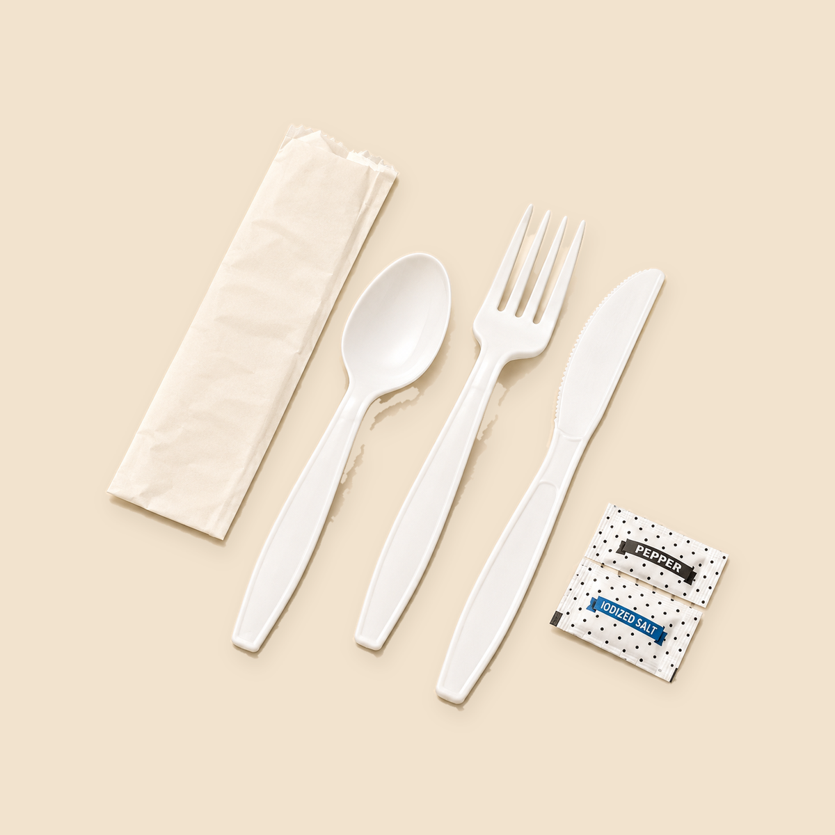 PICNIC PACK HEAVY WHITE - 250CT — full product view on beige background