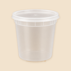 24 oz  SOUP CONTAINER. COMBO.  240 / CS — full product view on beige background