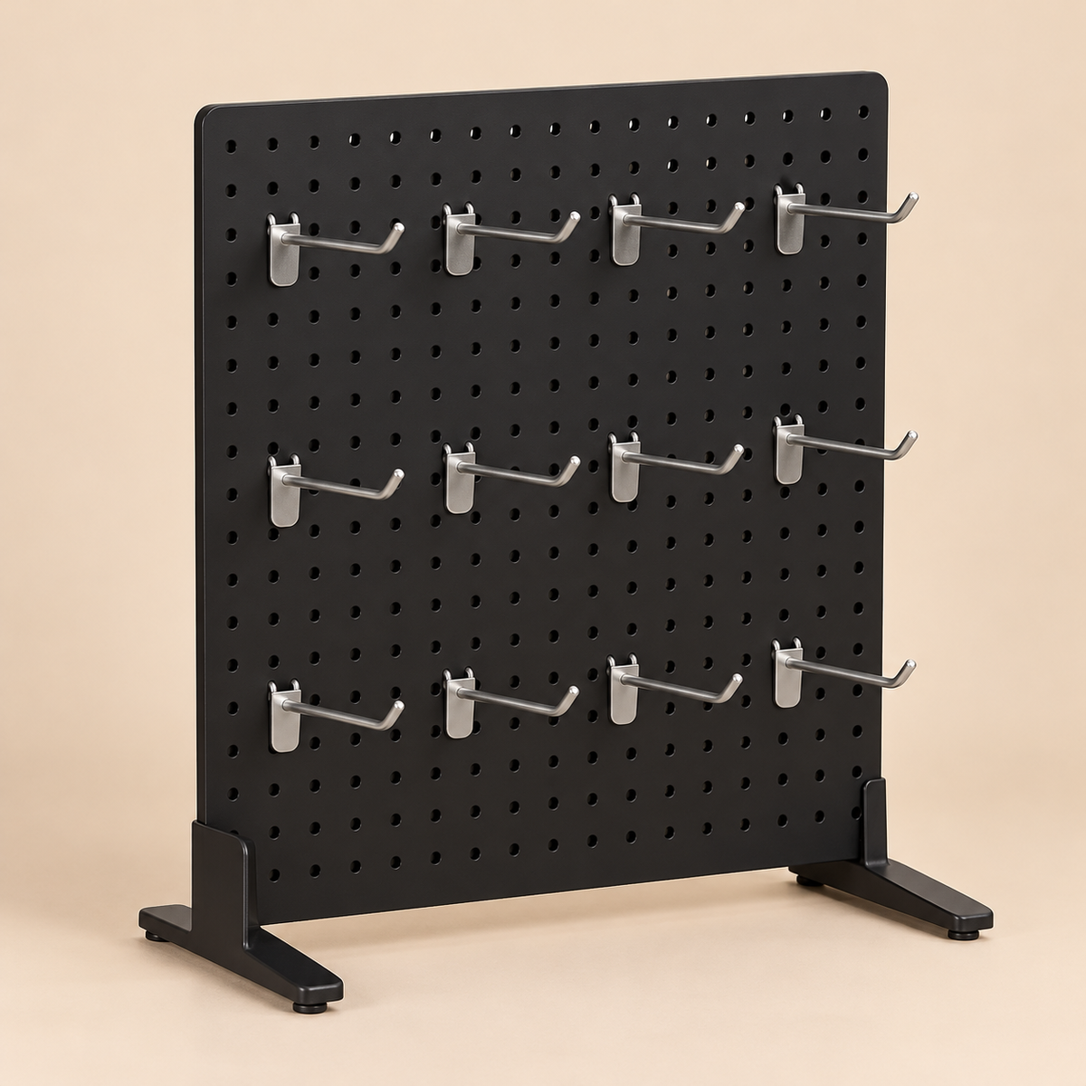 PILLS DISPLAY   WITH 12 METAL HOOKS — beige studio product photo
