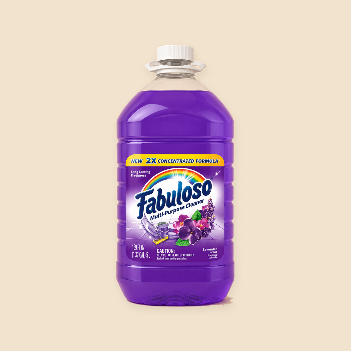 169oz FABULOSO ALL PURPOSE CLEANER - LAVENDER - 1 CT — full product view on beige background