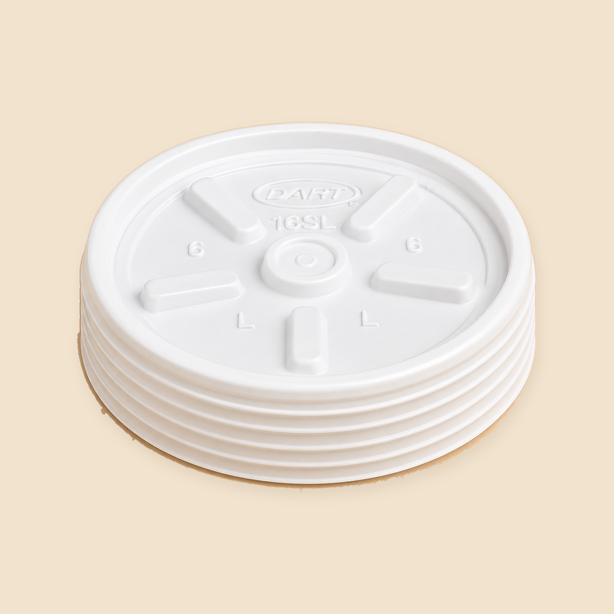 6oz  FOAM  CUPS LIDS  1000CT. — full product view on beige background