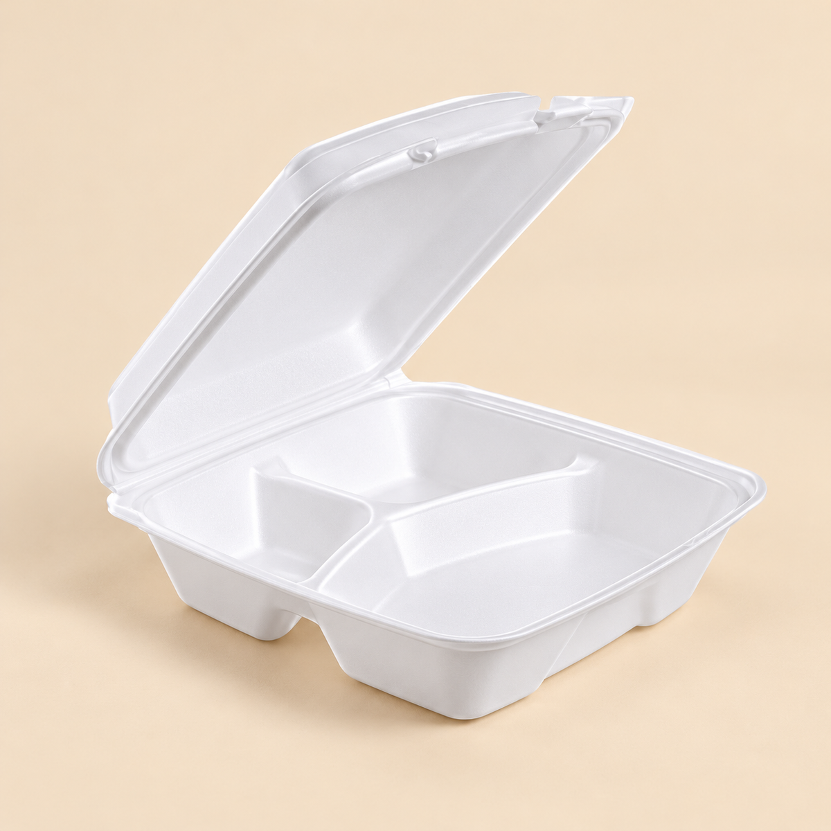 90HT3R 3 COMPT. 200 CT. 9 3/8 X 9 X 3 - 200CT — beige studio product photo