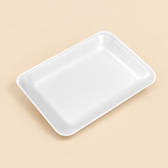 4P FOAM MEAT TRAY WHITE - 400CT    CAF — beige studio product photo