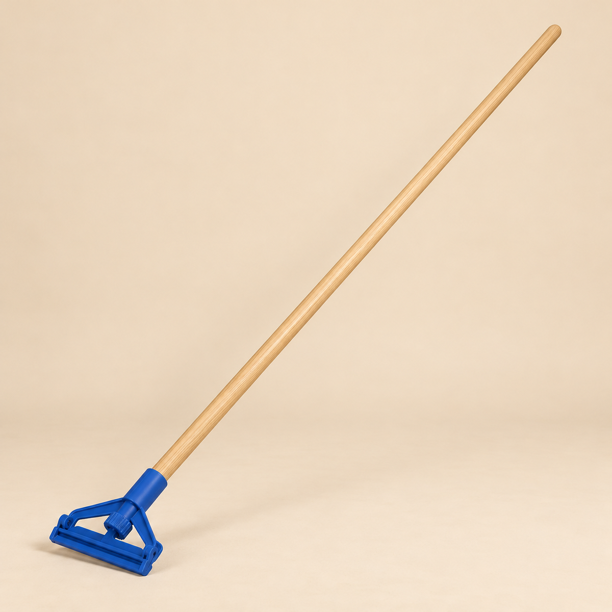 SOLID HD BLUE SIDER  - MOP STICK WOOD HANDLE — beige studio product photo