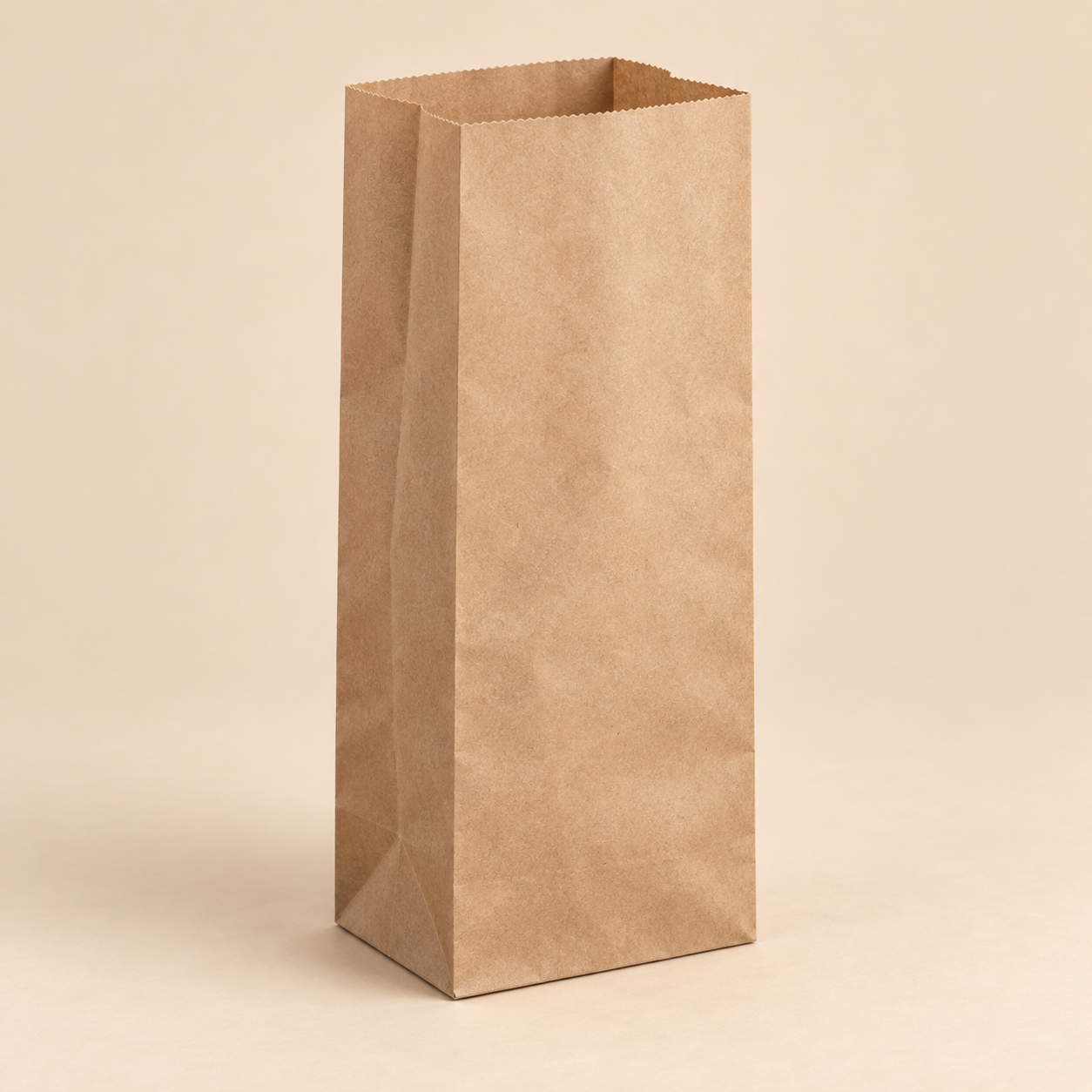 quart brown paper bag, plain open-mouth bag without handles