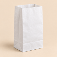 8 white paper bag, plain open-mouth bag without handles